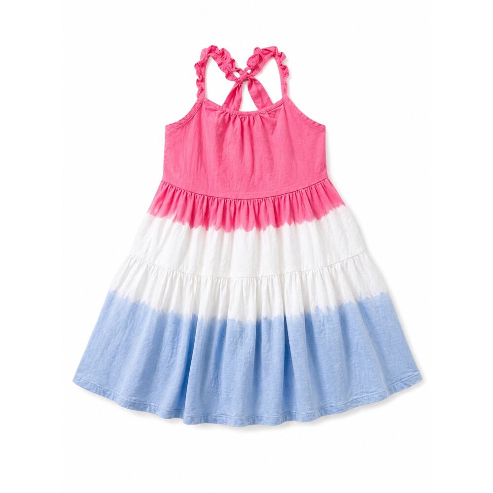 Cat & Jack Girls' Patriotic Dipped Dye Flutter Dress